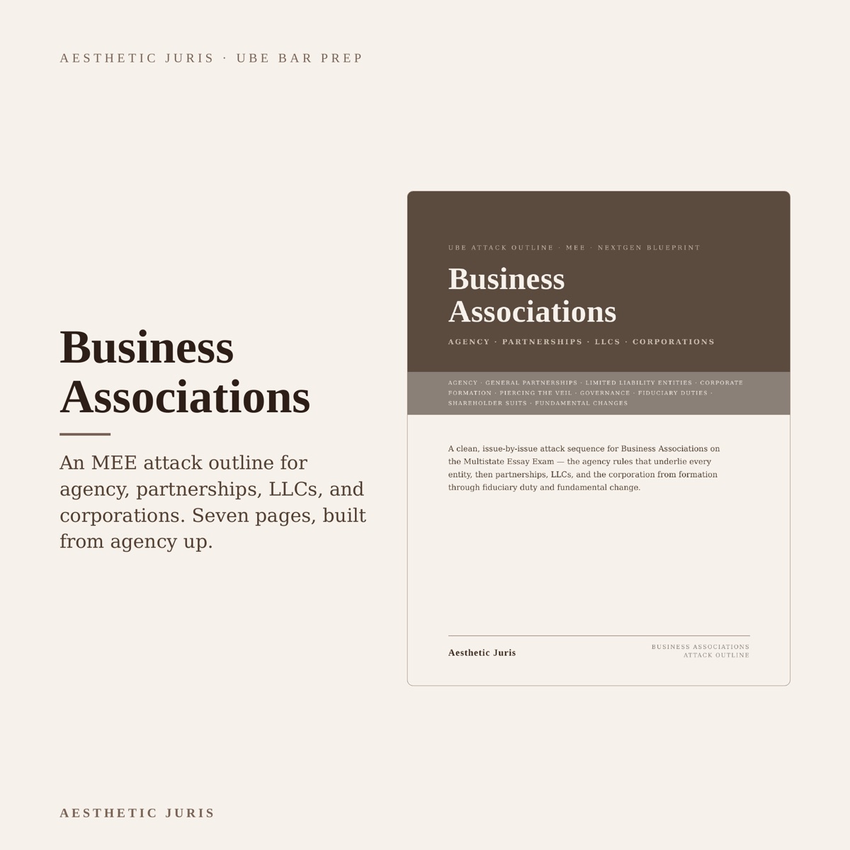 Business Associations Attack Outline